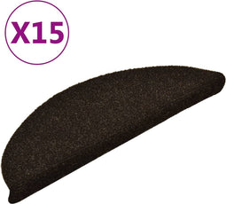 vidaXL - Trapmatten - zelfklevend - 15 - st - 56x17x3 - cm - naaldvilt - donkerbruin