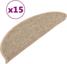 vidaXL - Trapmatten - zelfklevend - 15 - st - 56x17x3 - cm - donkerbeige