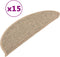 vidaXL - Trapmatten - zelfklevend - 15 - st - 56x17x3 - cm - donkerbeige