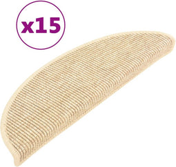 vidaXL - Trapmatten - zelfklevend - 15 - st - 56x17x3 - cm - lichtbeige