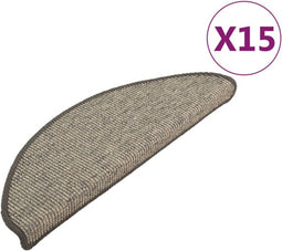vidaXL - Trapmatten - zelfklevend - 15 - st - 65x21x4 - cm - grijs - en - beige