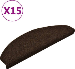 vidaXL - Trapmatten - zelfklevend - 15 - st - 65x21x4 - cm - naaldvilt - bruin
