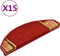 vidaXL - Trapmatten - zelfklevend - 15 - st - 65x21x4 - cm - rood
