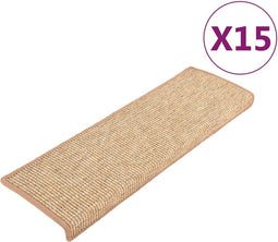 vidaXL - Trapmatten - zelfklevend - 15 - st - 65x21x4 - cm - lichtbruin