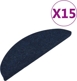 vidaXL - Trapmatten - zelfklevend - 15 - st - 65x22,5x3,5 - cm - blauw