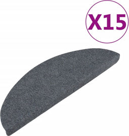 vidaXL - Trapmatten - zelfklevend - 15 - st - 65x22,5x3,5 - cm - grijs
