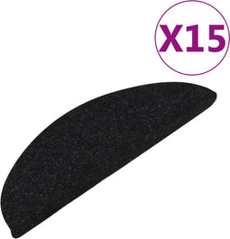 vidaXL - Trapmatten - zelfklevend - 15 - st - 65x22,5x3,5 - cm - zwart