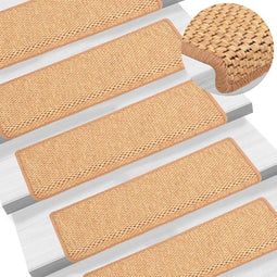 vidaXL - Trapmatten - zelfklevend - 15 - st - sisal-look - 65x21x4 - cm - oranje