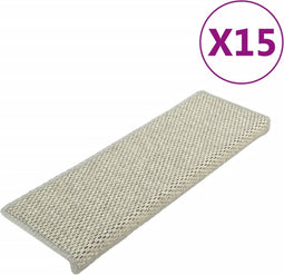 vidaXL - Trapmatten - zelfklevend - 15 - st - sisal-look - 65x21x4 - cm - groen