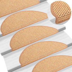 vidaXL - Trapmatten - zelfklevend - 15 - st - sisal-look - 65x21x4 - cm - oranje