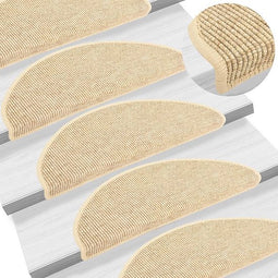vidaXL - Trapmatten - zelfklevend - 15 - st - sisal-look - 65x21x4 - cm - beige