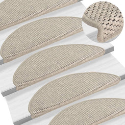vidaXL - Trapmatten - zelfklevend - 15 - st - sisal-look - 65x21x4 - cm - taupe