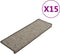 vidaXL - Trapmatten - zelfklevend - 15st - sisal-look - 65x21x4cm - grijs - en - beige