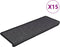 vidaXL - Trapmatten - zelfklevend - 15st - sisal-look - 65x21x4cm - antracietkleur