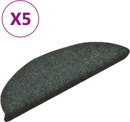 vidaXL - Trapmatten - zelfklevend - 5 - st - 56x17x3 - cm - naaldvilt - groen