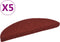 vidaXL - Trapmatten - zelfklevend - 5 - st - 56x17x3 - cm - naaldvilt - rood