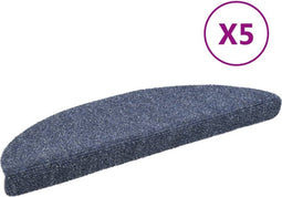 vidaXL - Trapmatten - zelfklevend - 5 - st - 56x17x3 - cm - naaldvilt - blauw