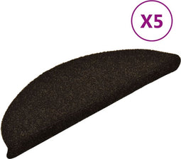 vidaXL - Trapmatten - zelfklevend - 5 - st - 56x17x3 - cm - naaldvilt - donkerbruin