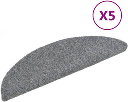 vidaXL - Trapmatten - zelfklevend - 5 - st - 56x17x3 - cm - naaldvilt - lichtgrijs