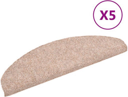 vidaXL - Trapmatten - zelfklevend - 5 - st - 65x21x4 - cm - naaldvilt - bruin