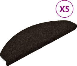 vidaXL - Trapmatten - zelfklevend - 5 - st - 65x21x4 - cm - naaldvilt - donkerbruin