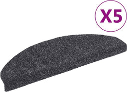 vidaXL - Trapmatten - zelfklevend - 5 - st - 65x21x4 - cm - naaldvilt - donkergrijs