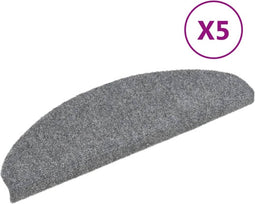 vidaXL - Trapmatten - zelfklevend - 5 - st - 65x21x4 - cm - naaldvilt - lichtgrijs
