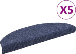 vidaXL - Trapmatten - zelfklevend - 5 - st - 65x21x4 - cm - naaldvilt - blauw