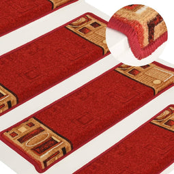 vidaXL - Trapmatten - zelfklevend - 5 - st - 65x21x4 - cm - rood