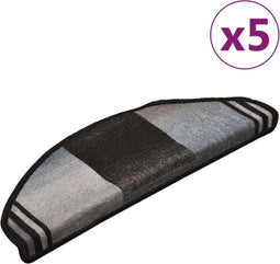 vidaXL - Trapmatten - zelfklevend - 5 - st - 65x21x4 - cm - zwart - en - grijs
