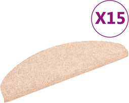 vidaXL - Trapmatten - zelfklevend - 65x21x4 - cm - naaldvilt - bruin - 15 - st