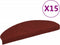 vidaXL - Trapmatten - zelfklevend - 65x21x4 - cm - naaldvilt - rood - 15 - st