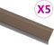 vidaXL Trapneuzen L-vormig 5 st 134 cm aluminium bruin