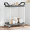 vidaXL - Trolley - 2-laags - 81x41x92 - cm - aluminium - grijs