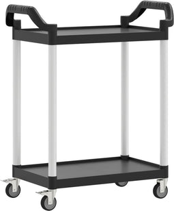 vidaXL - Trolley - 2-laags - 81x41x92 - cm - aluminium - zwart