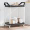 vidaXL - Trolley - 2-laags - 81x41x92 - cm - aluminium - zwart
