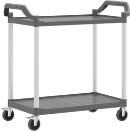 vidaXL - Trolley - 2-laags - 99x50x97 - cm - aluminium - grijs