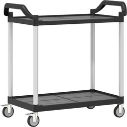 vidaXL - Trolley - 2-laags - 99x50x97 - cm - aluminium - zwart
