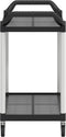 vidaXL - Trolley - 2-laags - 99x50x97 - cm - aluminium - zwart