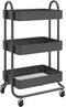 vidaXL Trolley 3-laags 43x34x79 cm staal antracietkleurig