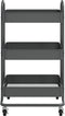 vidaXL Trolley 3-laags 43x34x79 cm staal antracietkleurig