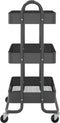 vidaXL Trolley 3-laags 43x34x79 cm staal antracietkleurig