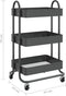 vidaXL Trolley 3-laags 43x34x79 cm staal antracietkleurig