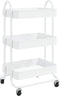 vidaXL Trolley 3-laags 43x34x79 cm staal wit