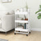 vidaXL Trolley 3-laags 43x34x79 cm staal wit