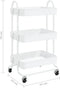 vidaXL Trolley 3-laags 43x34x79 cm staal wit