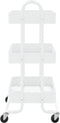 vidaXL Trolley 3-laags 43x34x79 cm staal wit