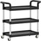 vidaXL - Trolley - 3-laags - 77x34x72 - cm - aluminium - zwart