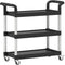 vidaXL - Trolley - 3-laags - 77x34x72 - cm - aluminium - zwart