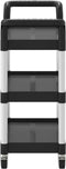 vidaXL - Trolley - 3-laags - 77x34x72 - cm - aluminium - zwart